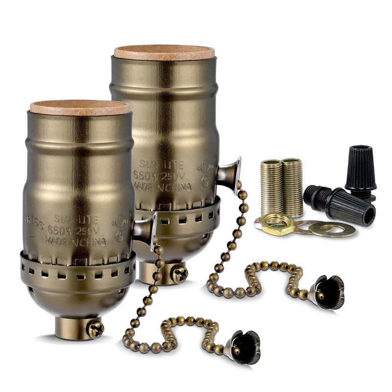 EMNOOTI Pull Chain Light Socket Replacement,E26 Standard Screw Lamp Socket,Bulb Socket with Pull Chain Lamp Switch for Table and Floor Lamp,UL Listed - Image 1